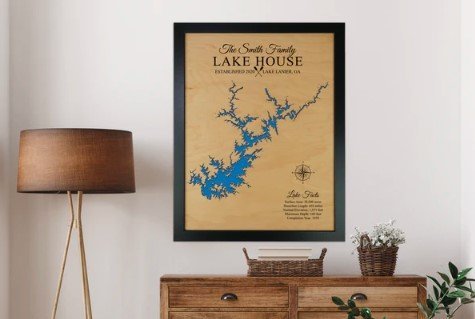 Lake Lanier Custom Wood Maps: Combining Art and Topography